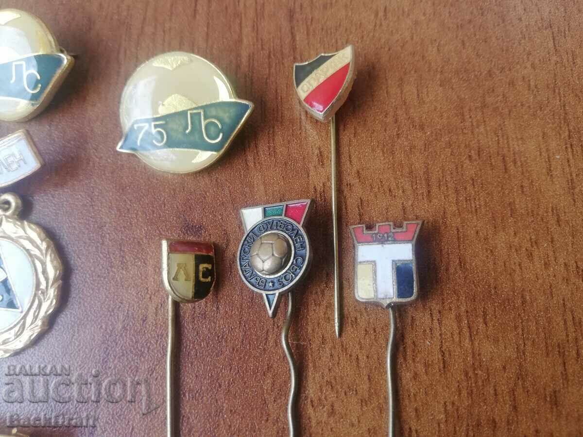 Old football badges FC Levski, Slavia, Botev, Loko, enamel - 5 Old football badges FC Levski, Slavia, Botev, Loko, enamel - 5