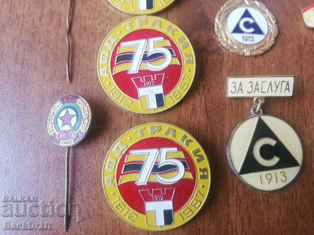 Old football badges FC Levski, Slavia, Botev, Loko, enamel - 6 Old football badges FC Levski, Slavia, Botev, Loko, enamel - 6