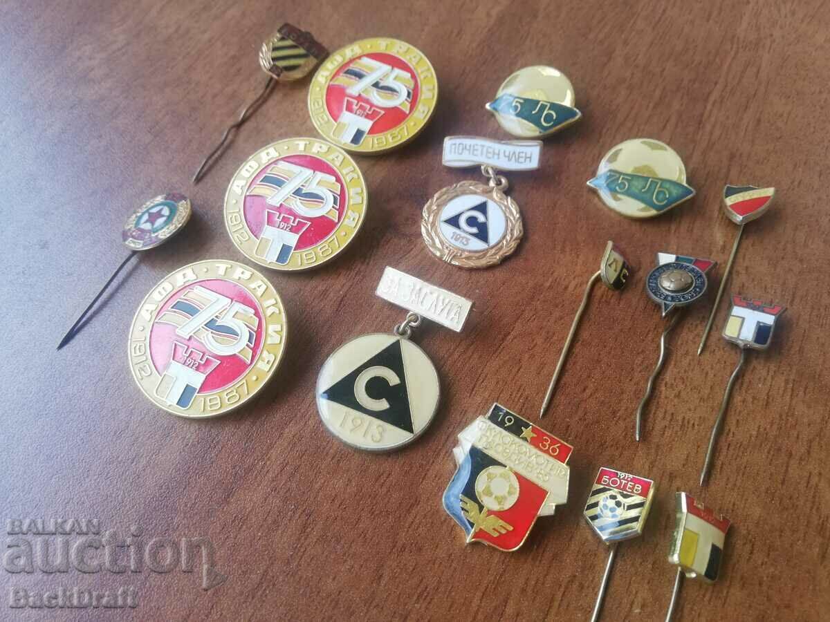 Old football badges FC Levski, Slavia, Botev, Loko, enamel - 7 Old football badges FC Levski, Slavia, Botev, Loko, enamel - 7