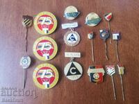 Old football badges FC Levski, Slavia, Botev, Loko, enamel
