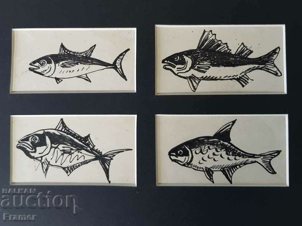 Atanas Yaranov 1940-1988 The Fisherman's Trophies Original drawing with price 400.00 BGN | € 204.52 Atanas Yaranov 1940-1988 The Fisherman's Trophies Original drawing with price 400.00 BGN | € 204.52