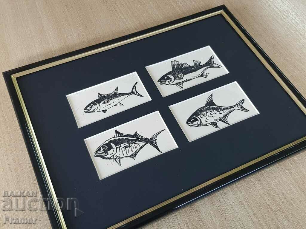 Auction Atanas Yaranov 1940-1988 The Fisherman's Trophies Original drawing Auction Atanas Yaranov 1940-1988 The Fisherman's Trophies Original drawing