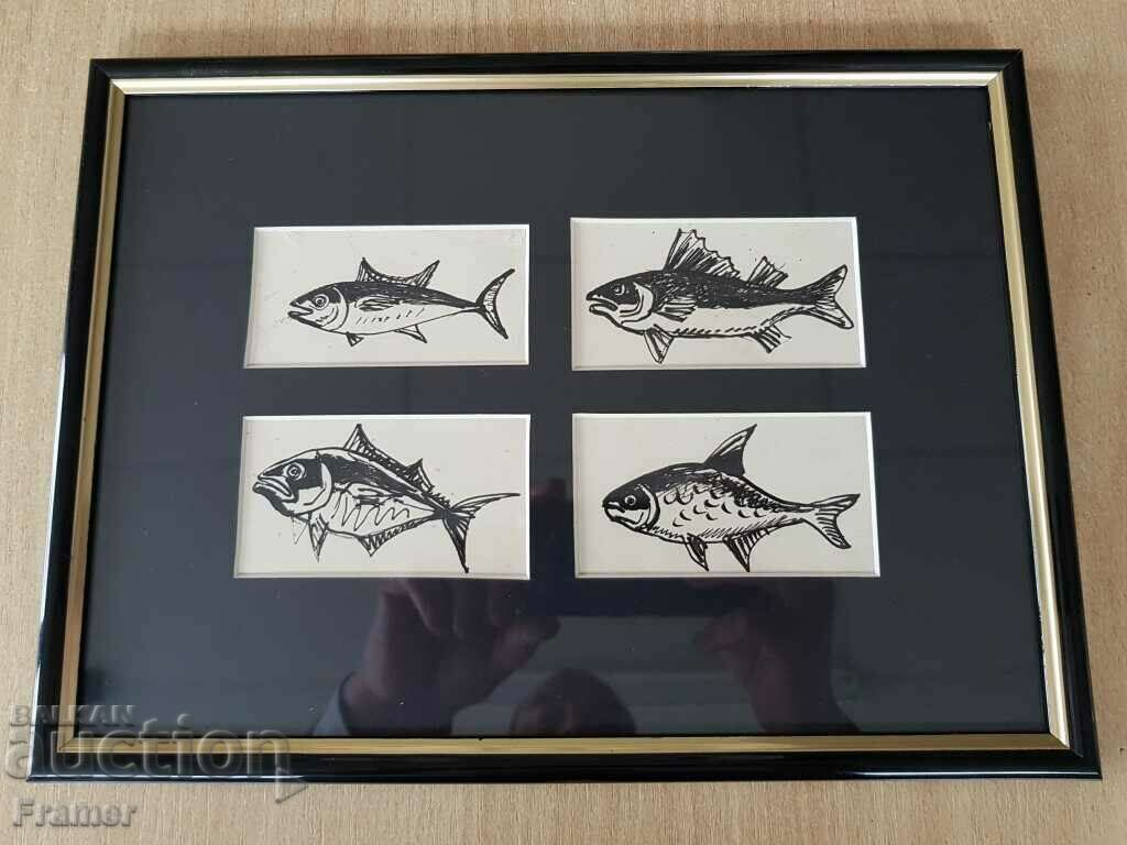 Atanas Yaranov 1940-1988 The Fisherman's Trophies Original drawing - 5 Atanas Yaranov 1940-1988 The Fisherman's Trophies Original drawing - 5