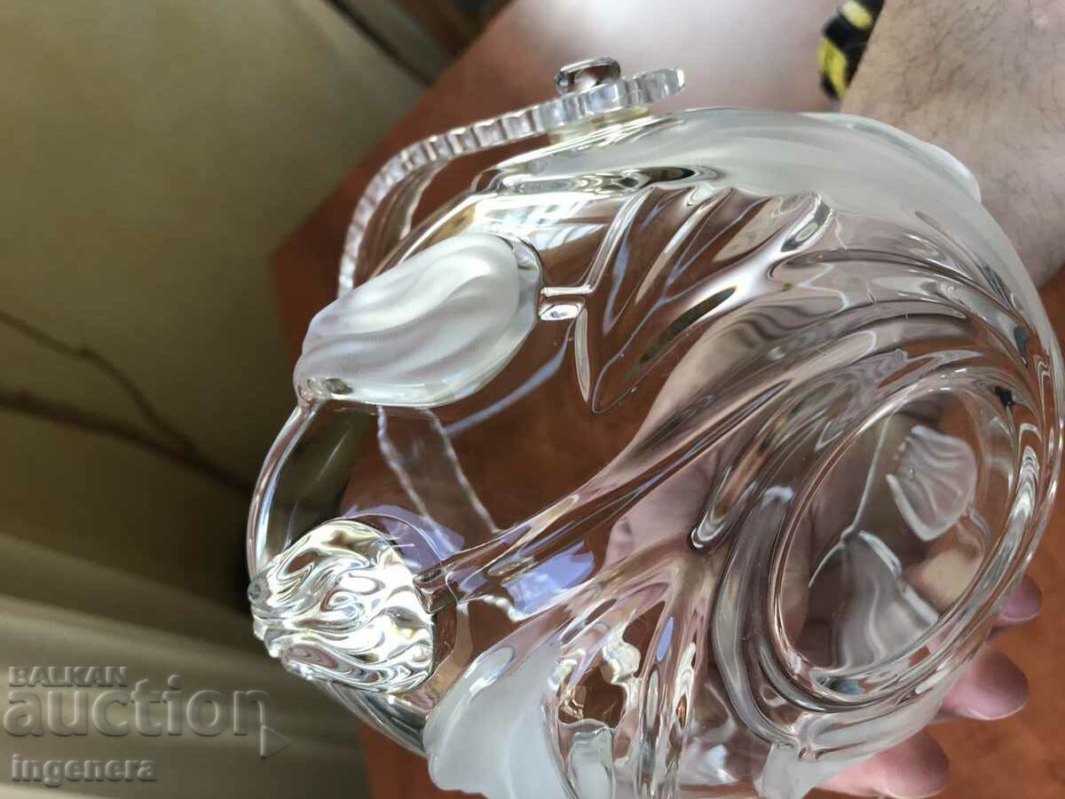 FRUCTIERA BASKET THICK EMBOSSED GLASS BULGARIA - 7 FRUCTIERA BASKET THICK EMBOSSED GLASS BULGARIA - 7