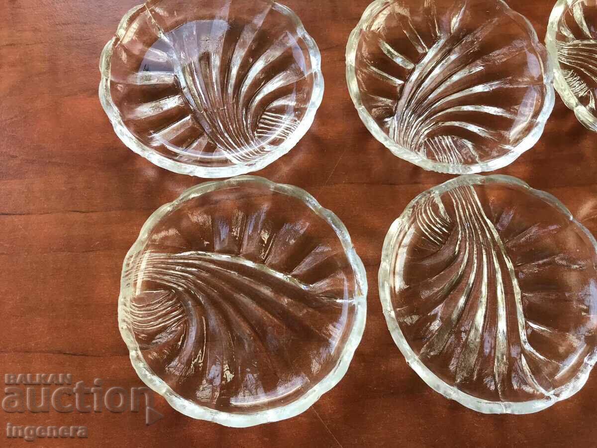 Auction GLASS PLATE FOR WHITE SWEETS FROM SOTSA BULGARIA - 6 PCS. Auction GLASS PLATE FOR WHITE SWEETS FROM SOTSA BULGARIA - 6 PCS.