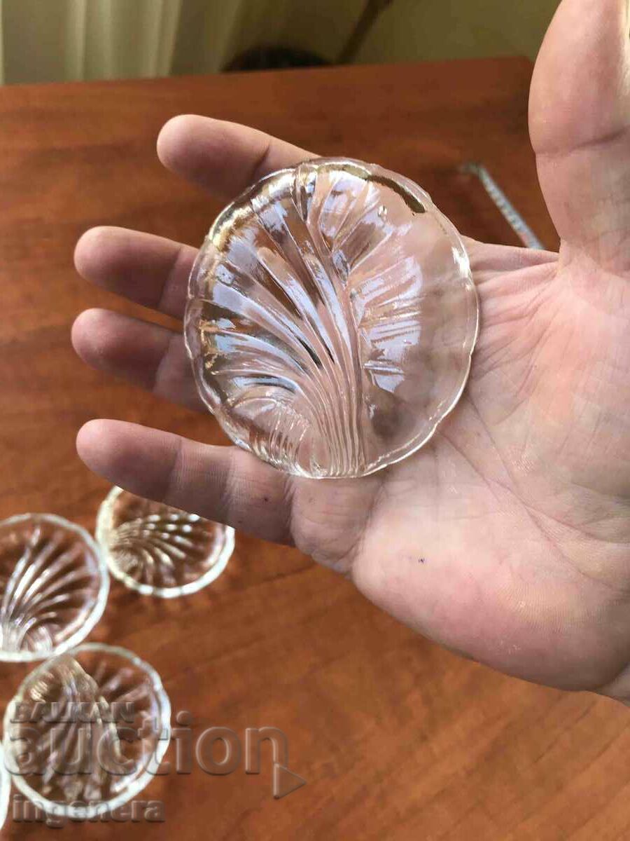 GLASS PLATE FOR WHITE SWEETS FROM SOTSA BULGARIA - 6 PCS. - 5 GLASS PLATE FOR WHITE SWEETS FROM SOTSA BULGARIA - 6 PCS. - 5