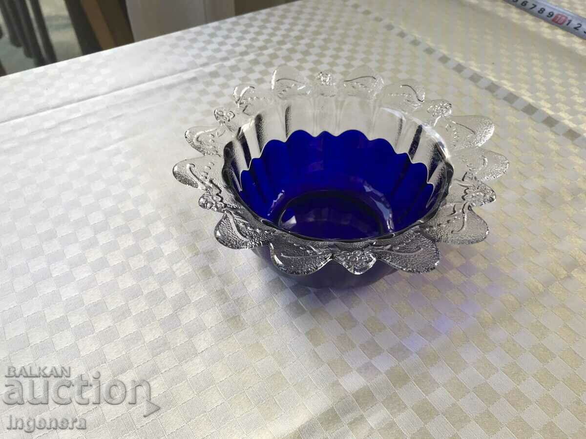 NUTS CANDY DISH GLASS RELIEF BOWL FRUCTIERA