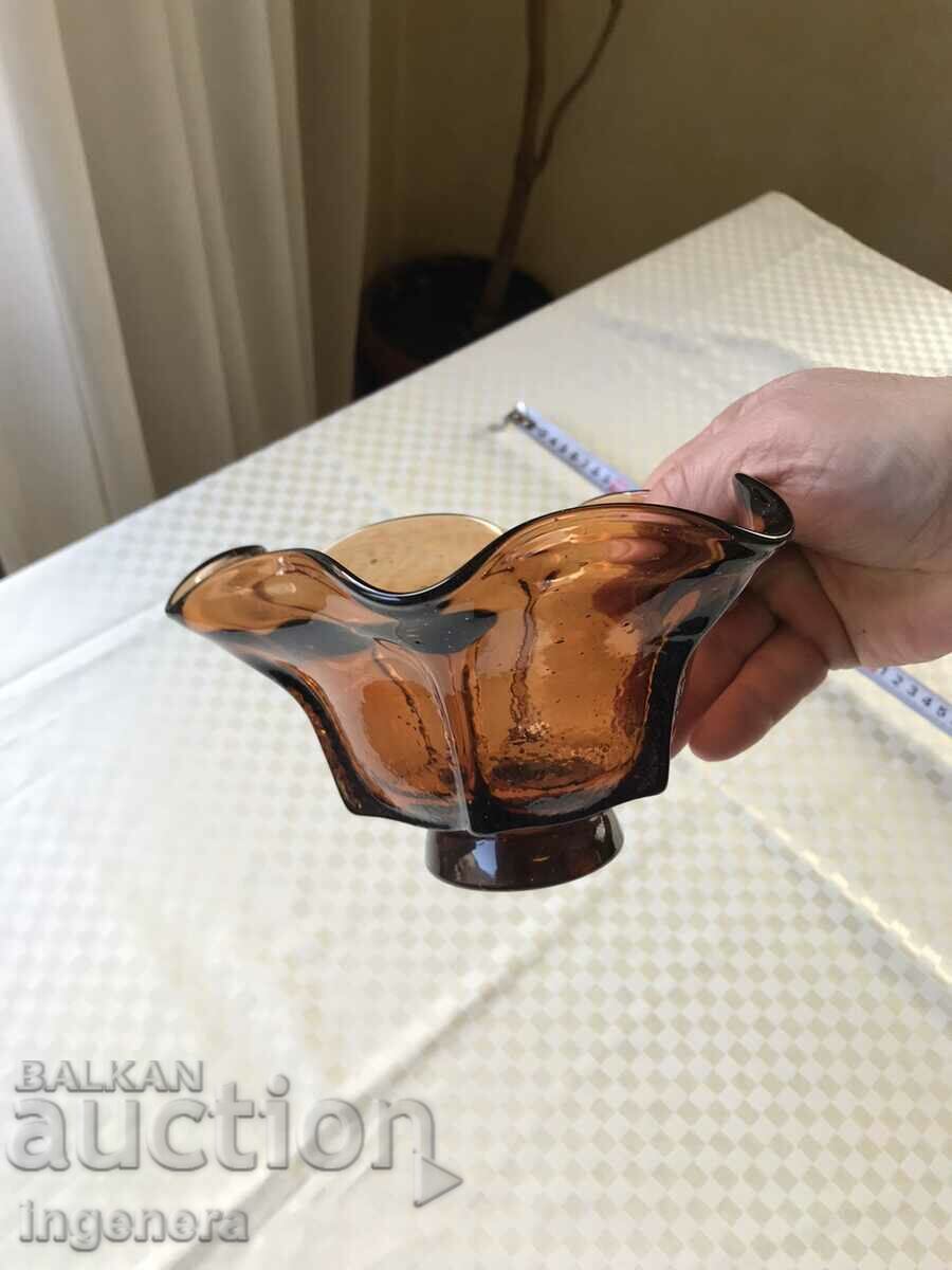 BOWL NUTS CANDY GLASS BULGARIA - 5 BOWL NUTS CANDY GLASS BULGARIA - 5