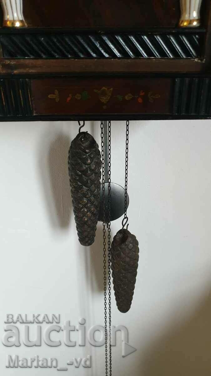 Delivery of Wall clock Biedermeier Schwarzwald - wood, porcelain