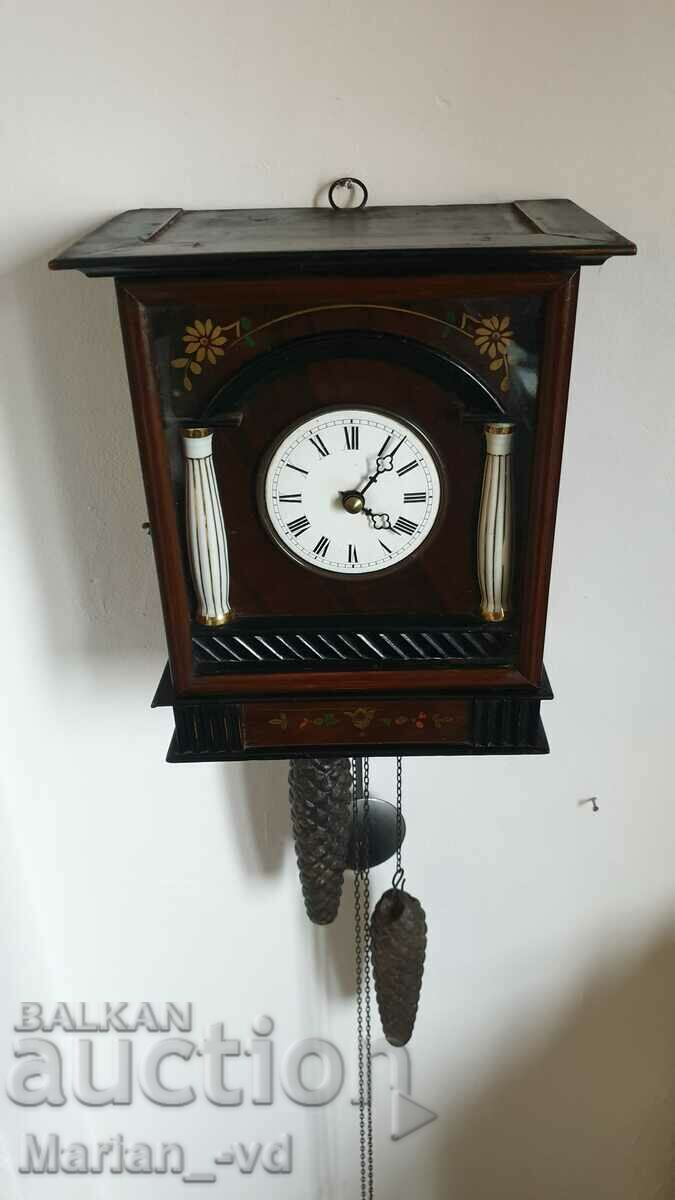 Wall clock Biedermeier Schwarzwald - wood, porcelain - 5