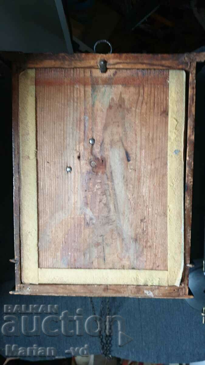 Wall clock Biedermeier Schwarzwald - wood, porcelain - 7