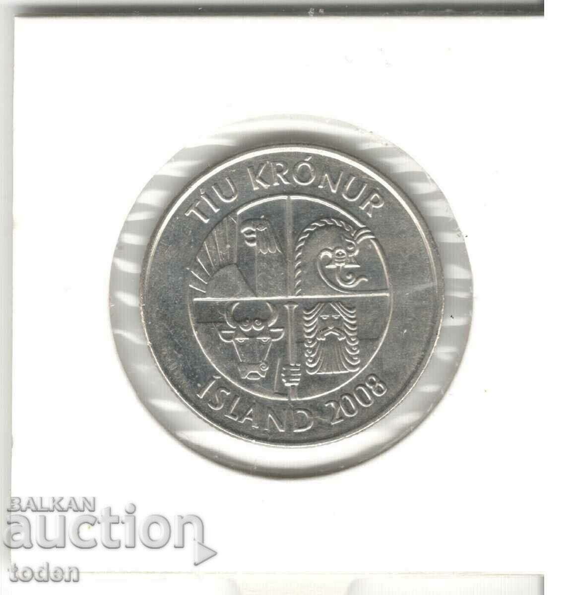 Δημοπρασία Iceland-10 Krónur-2008-KM# 29.1a-magnetic Δημοπρασία Iceland-10 Krónur-2008-KM# 29.1a-magnetic