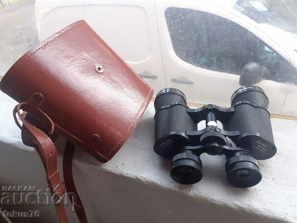 Old large quality Polar 8/40 binoculars with case