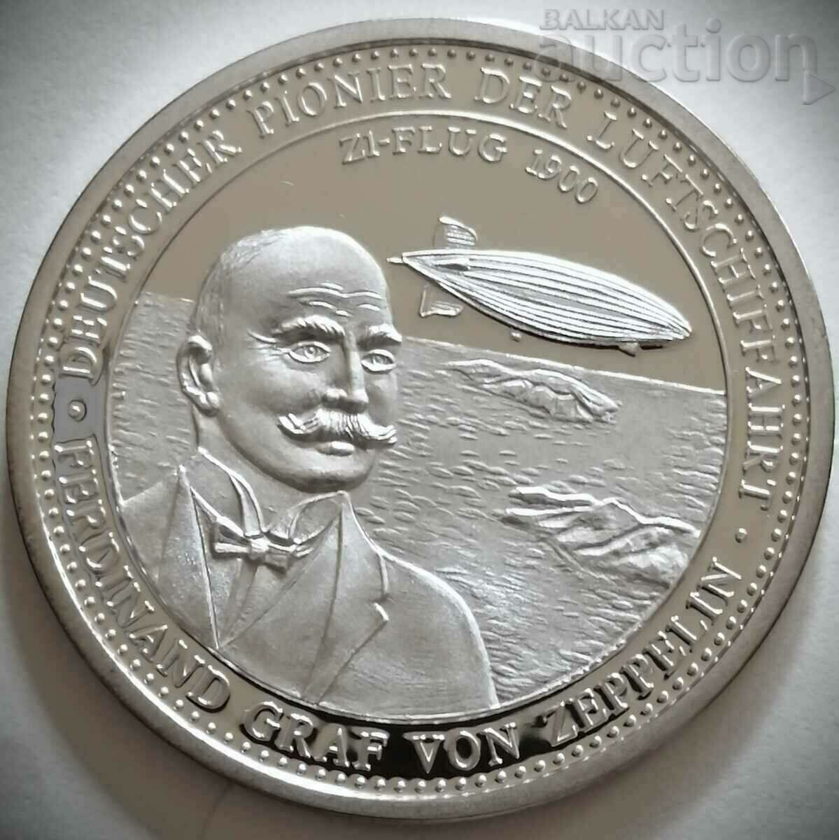 Silver Medal "Aviation Pioneer Count Zeppelin" Germany - FRG