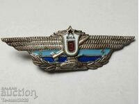 Стар Български Соц Военен знак (бронз и емаил)