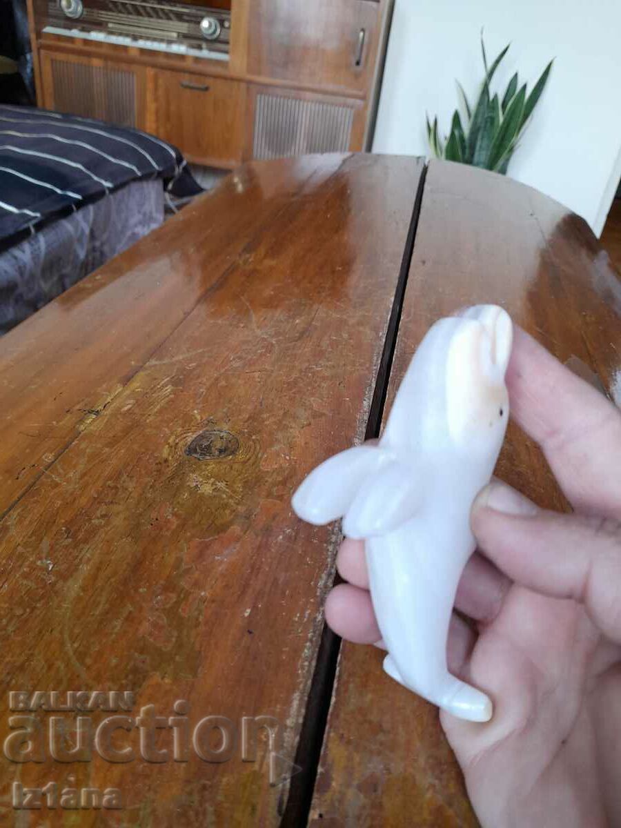 Old Marble Dolphin Figurine - 5
