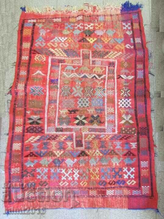 1800 SOUMAK ANIMAL Καυκάσιο χαλί προσευχής πολύ σπάνιο