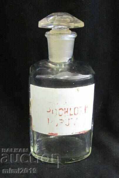 Sticla de sticlă de farmacie din secolul al XIX-lea