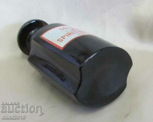 19th Century Apothecary Glass Bottle SOLUTIO JODI SPIRTUOSA - 7 19th Century Apothecary Glass Bottle SOLUTIO JODI SPIRTUOSA - 7