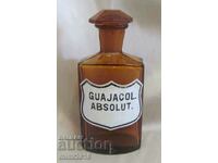 19th Century Apothecary Glass Bottle GUAJACOL ABSOLUT