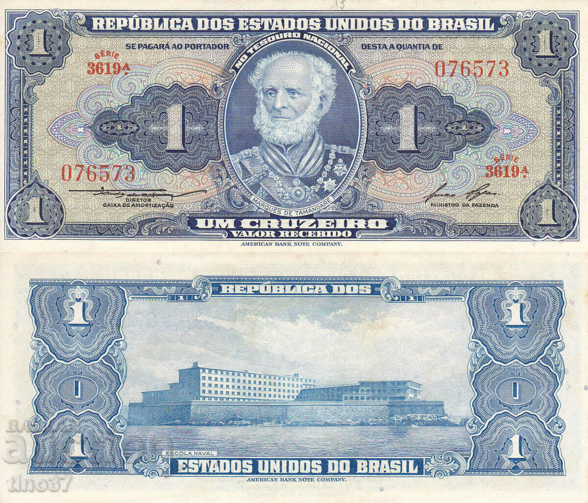tino37- BRAZILIA - 1 CRUZEIRO - 1954/58 - AU