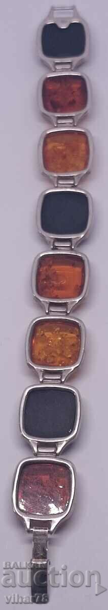 silver bracelet with amber - 7 silver bracelet with amber - 7