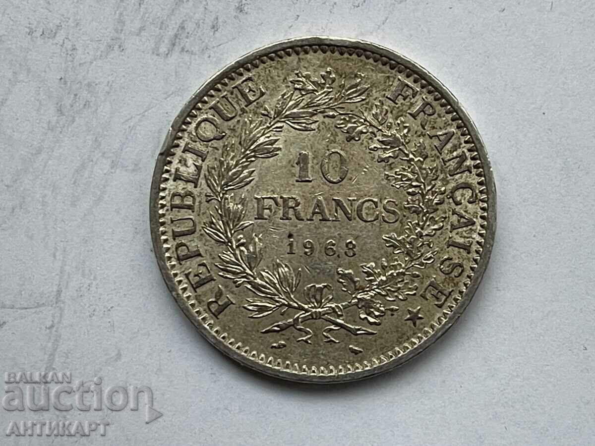 monedă de argint 10 franci Franța 1968 argint
