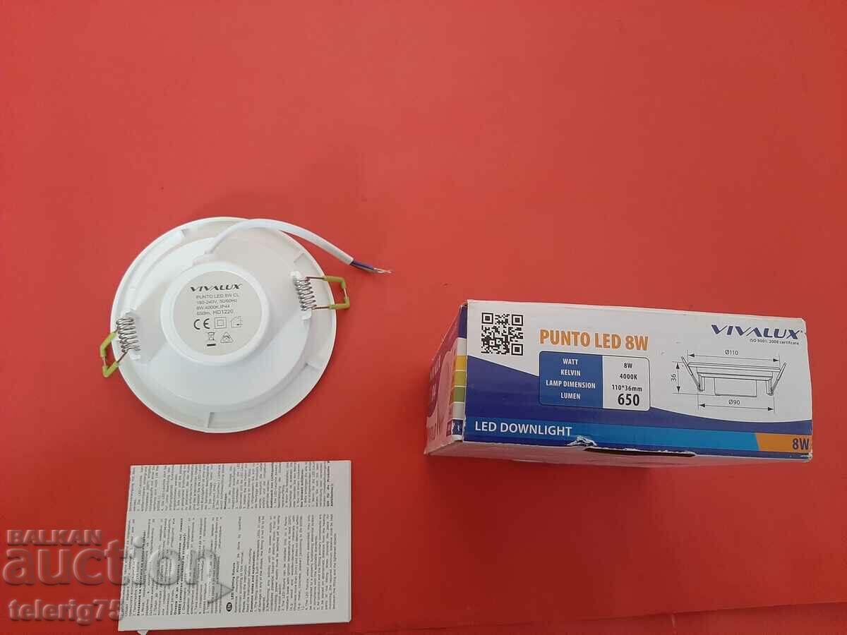 Led Punto Freckle Moisture-proof IP44, 8W, 4000K, 650lm with price 12.00 BGN | € 6.14 Led Punto Freckle Moisture-proof IP44, 8W, 4000K, 650lm with price 12.00 BGN | € 6.14