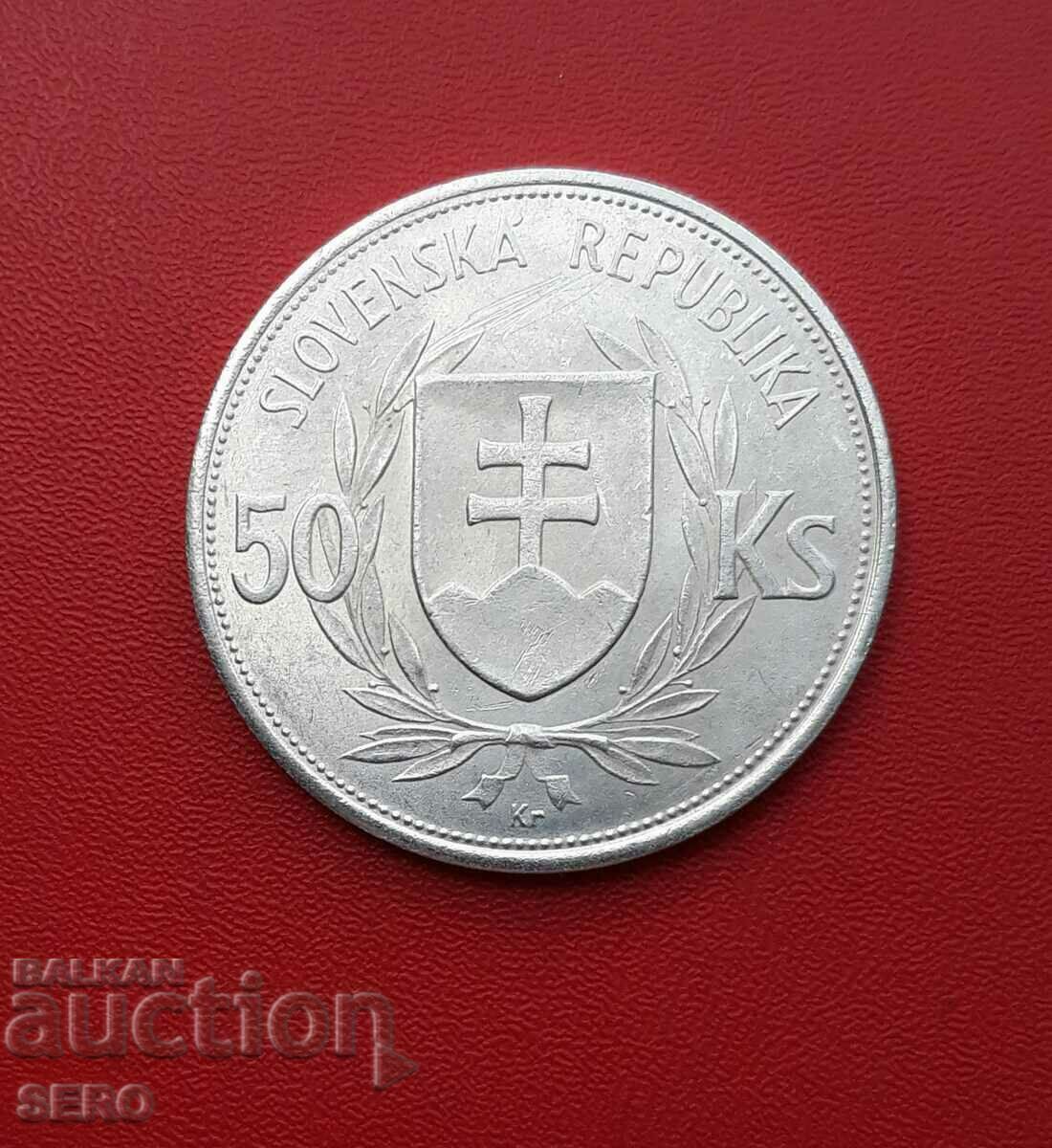 Slovakia-50 kroner 1944-silver