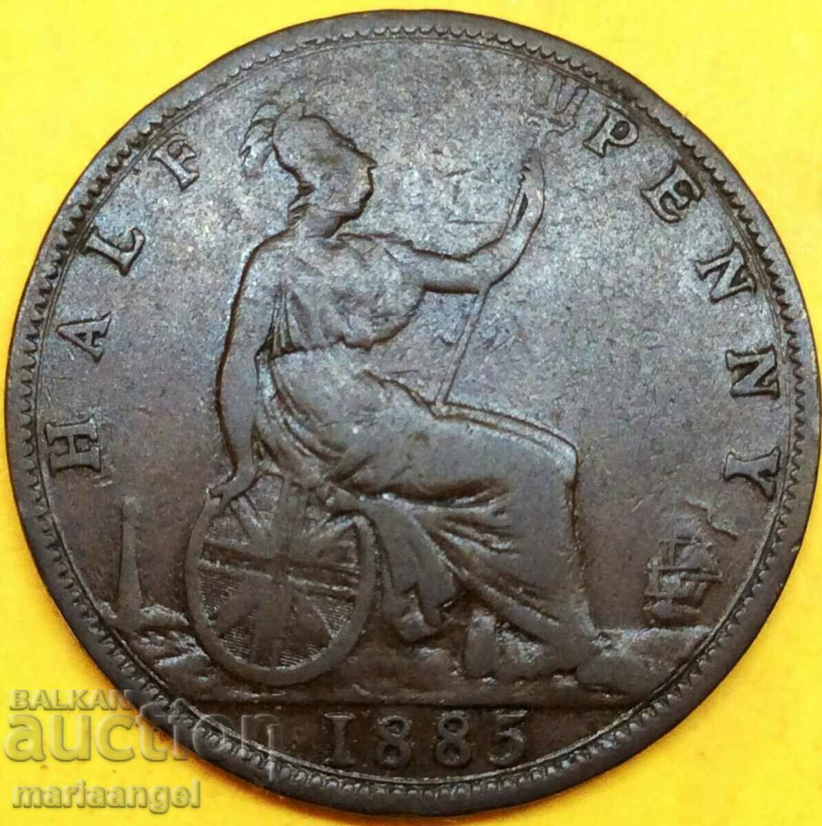 Marea Britanie 1/2 Penny 1885 Victoria Bronz