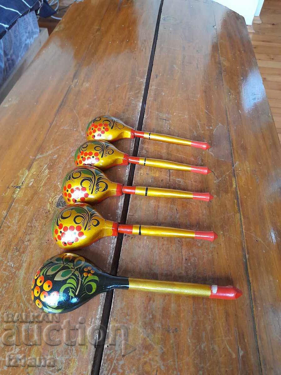 linguri vechi de lemn rusești - 5 linguri vechi de lemn rusești - 5