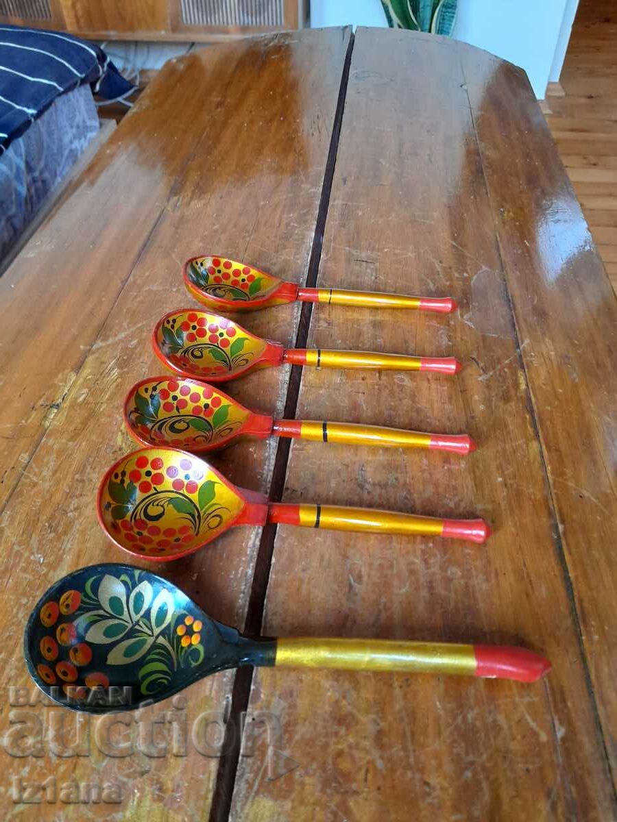 Old Russian wooden spoons