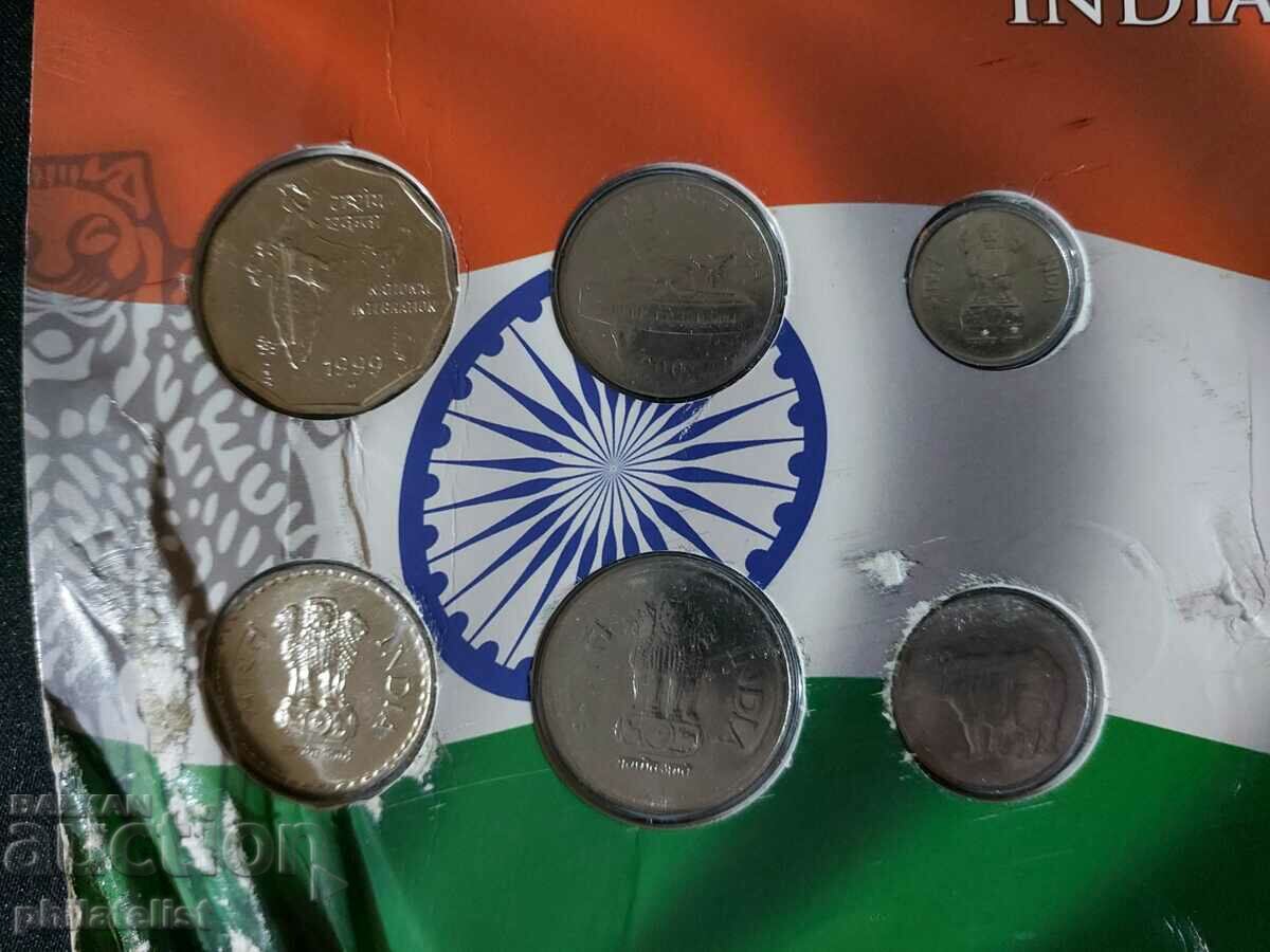 India 1996-2001 - Complete set, 6 coins with price 22.00 BGN | € 11.25