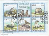 2009. Comoros Islands. Mammals - fur seal. Block.