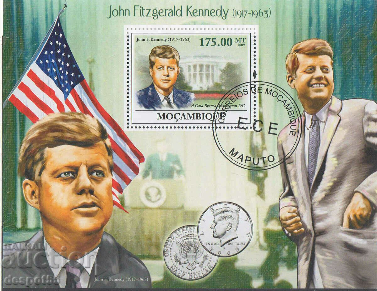 2009 Mozambique. John Fitzgerald Kennedy, 1917-1963. Block.
