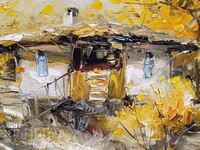 thin Yordanov! large painting 46/33 "THE OLD HOUSE"/oil