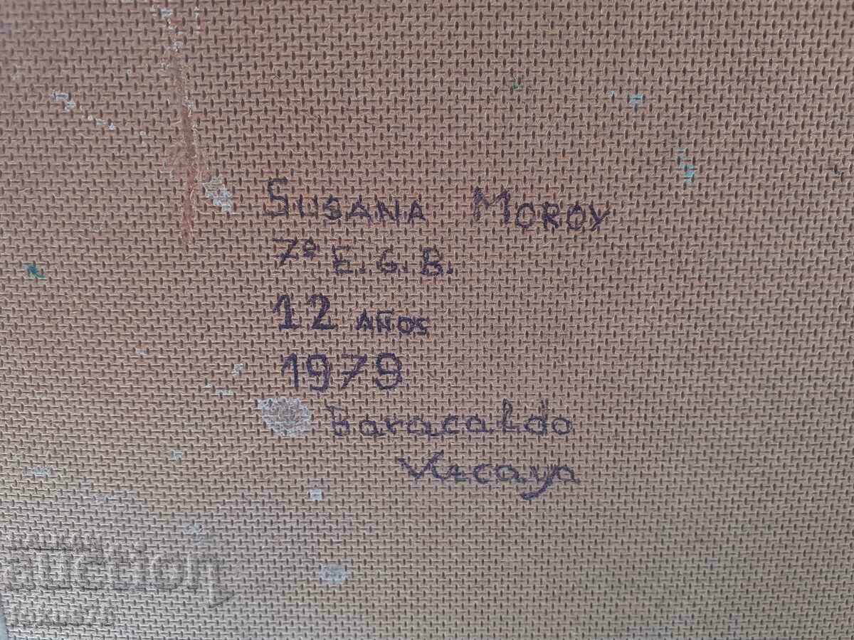 Landscape painting oil on phaser with frame signed - 5 Landscape painting oil on phaser with frame signed - 5