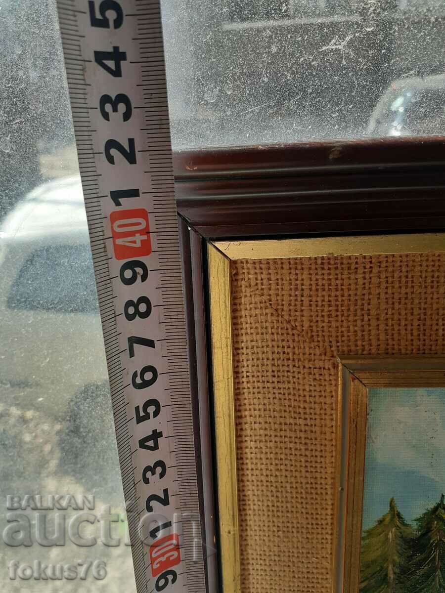 Landscape painting oil on phaser with frame signed - 7 Landscape painting oil on phaser with frame signed - 7