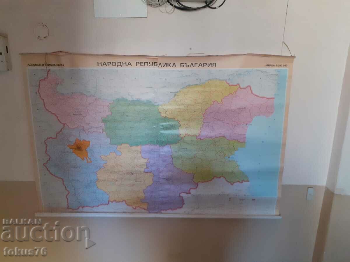 Licitație Veche hartă mare de hârtie a NRB