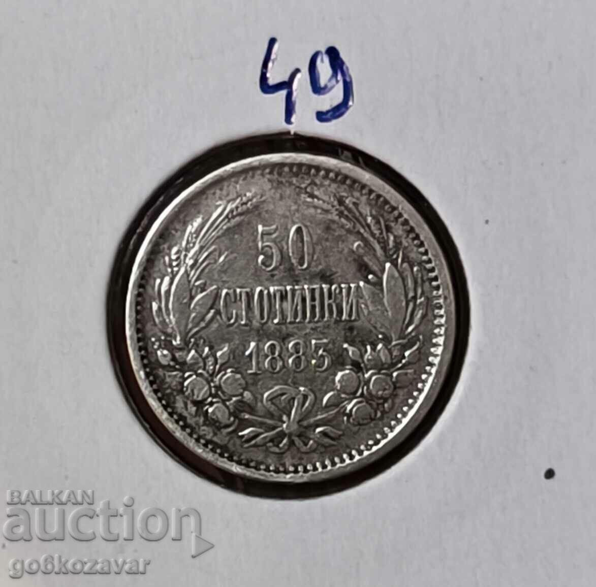 Bulgaria 50 de cenți 1883 Argint!