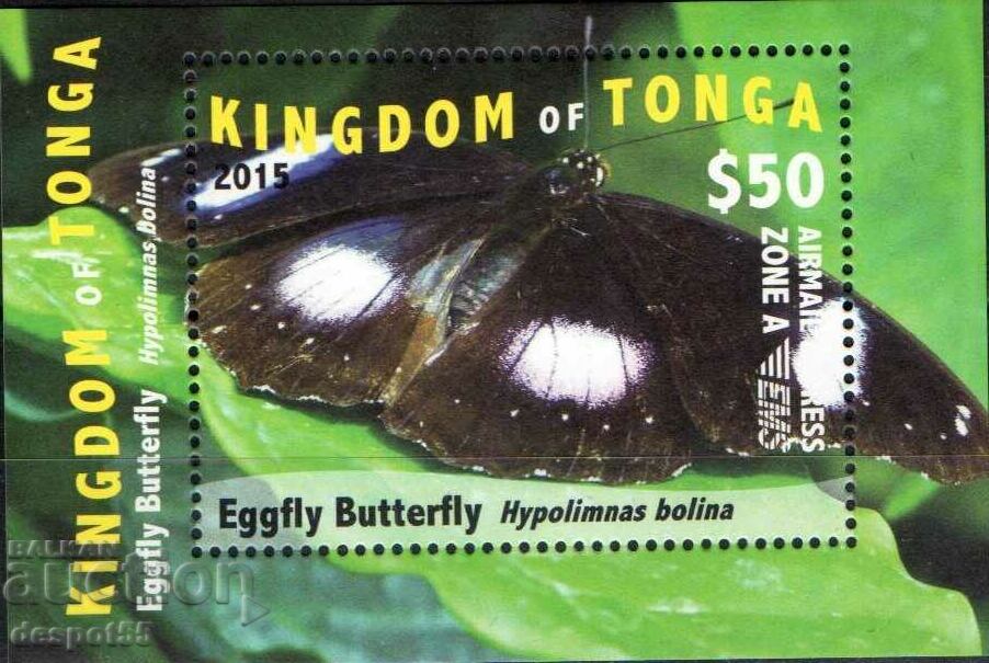 2015. Tonga. Fluturi - Fără margine albă. Mini-bloc.
