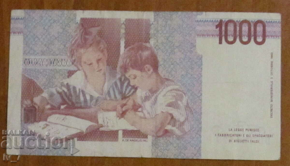 1000 lire 1990, Italia cu preț € 1.00 | 1.96 BGN