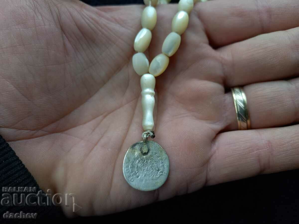 Стара Автентична броеница от седефени зърна седеф 33 + ПОП ! - 5 Стара Автентична броеница от седефени зърна седеф 33 + ПОП ! - 5