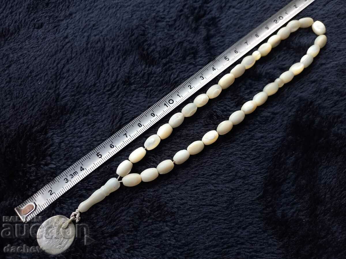 Стара Автентична броеница от седефени зърна седеф 33 + ПОП ! - 6 Стара Автентична броеница от седефени зърна седеф 33 + ПОП ! - 6