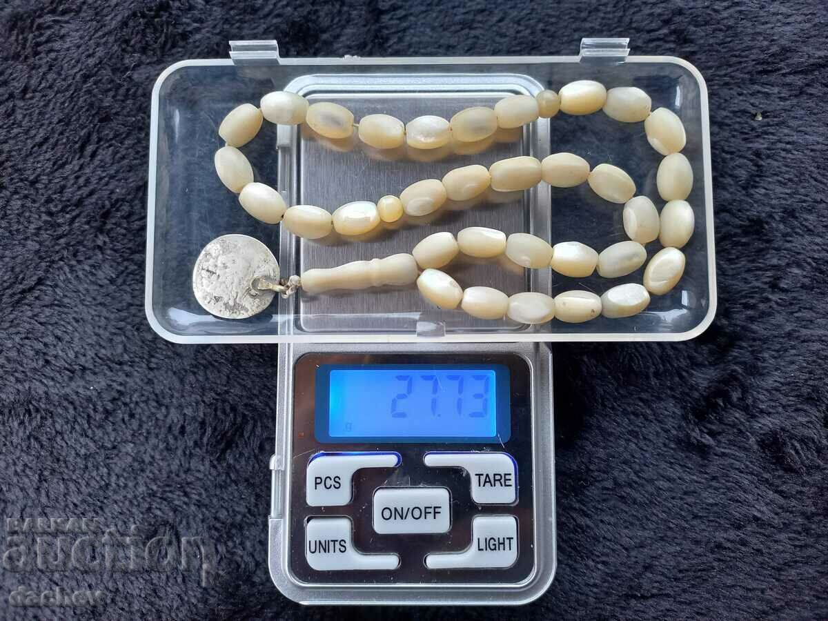 Стара Автентична броеница от седефени зърна седеф 33 + ПОП ! - 7 Стара Автентична броеница от седефени зърна седеф 33 + ПОП ! - 7