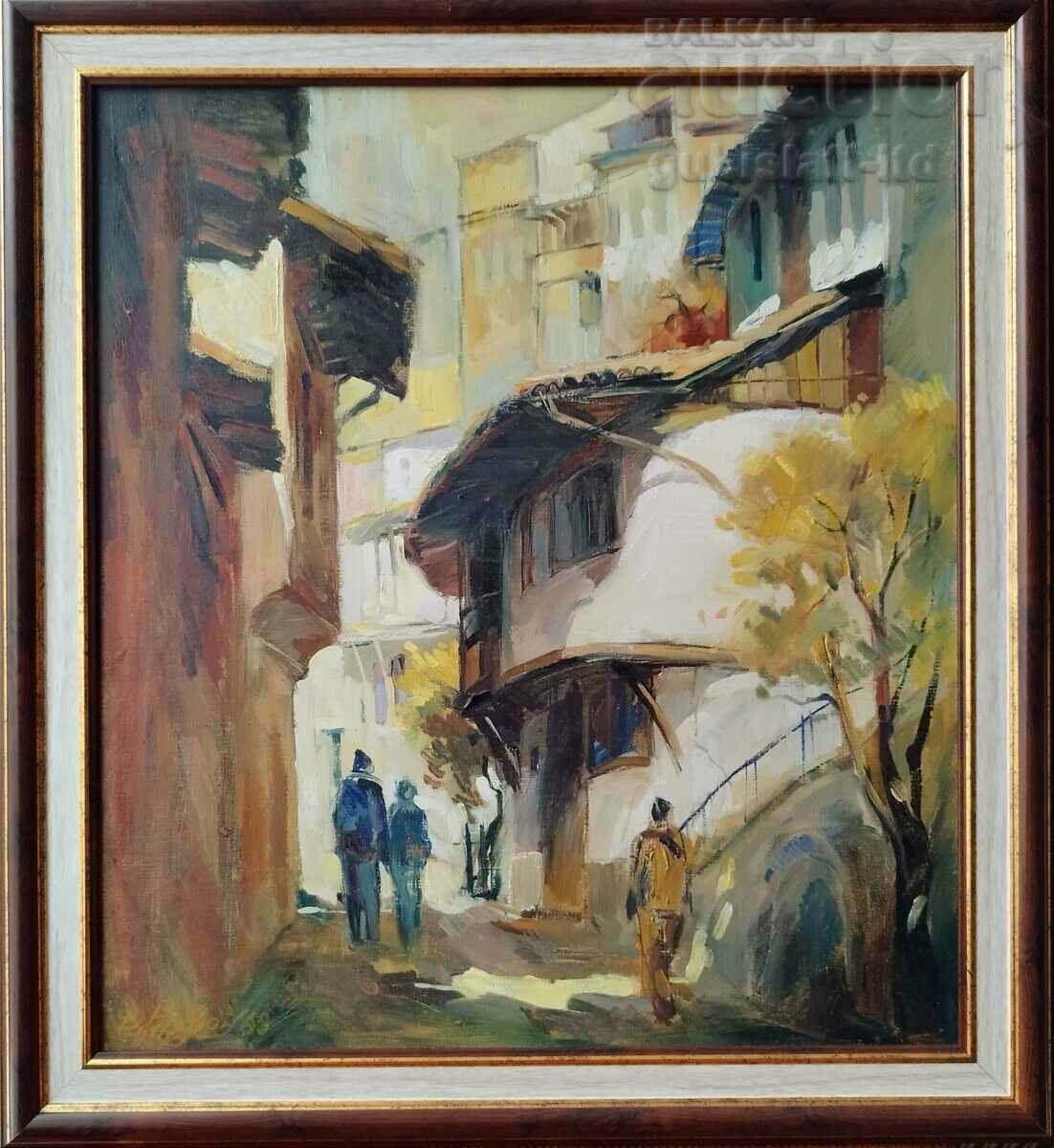 Painting "Gurko Street in V. Tarnovo", art. V. Radulov, 1998