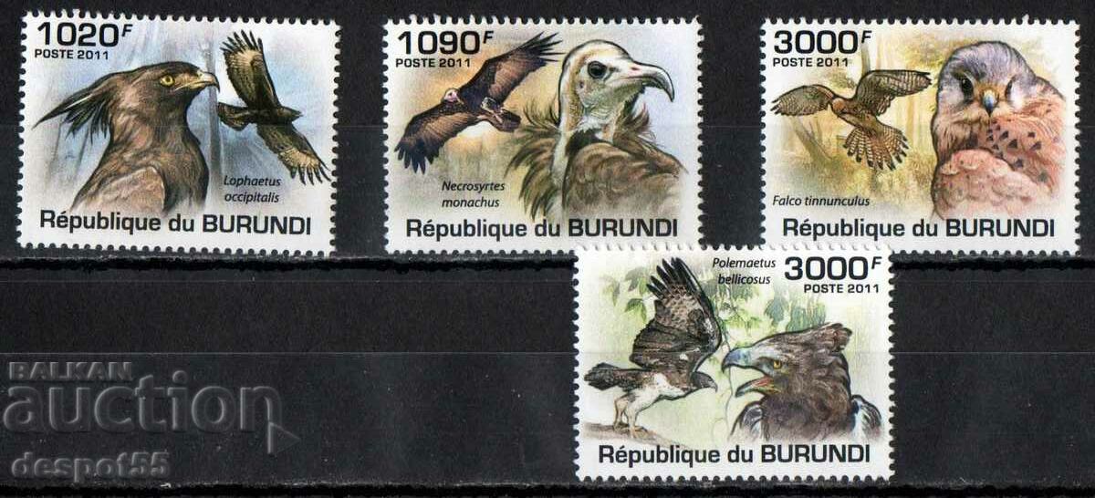 2011. Μπουρούντι. Πουλιά - αρπακτικά πουλιά από το Μπουρούντι.
