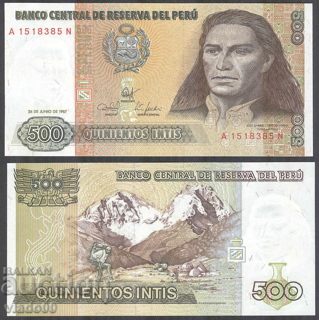 PERU, 500 intis, 1987, UNC