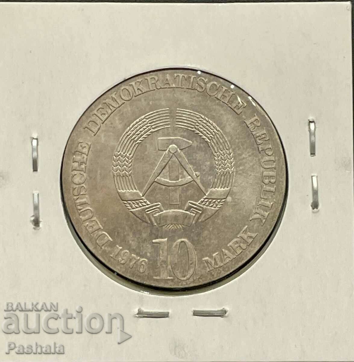 Германия 10 марки 1976 г. ГДР. Рядка . Сребро . с цена 110.00 лв. | € 56.24 Германия 10 марки 1976 г. ГДР. Рядка . Сребро . с цена 110.00 лв. | € 56.24