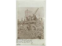 Bulgaria, satul Djurovo, excavator cu aburi, carte poștală - foto (RPPC)